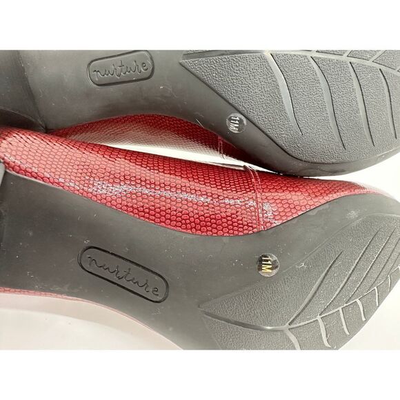 Nurture Copper Marjorie Reptile Print Pumps Heels Size 11M Burgundy Red Wine NEW - Picture 9 of 10